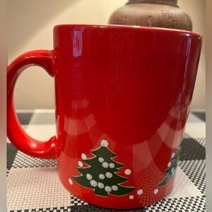 VINTAGE WAECHTERSBACH W. GERMANY RED CHRISTMAS TREES MUG